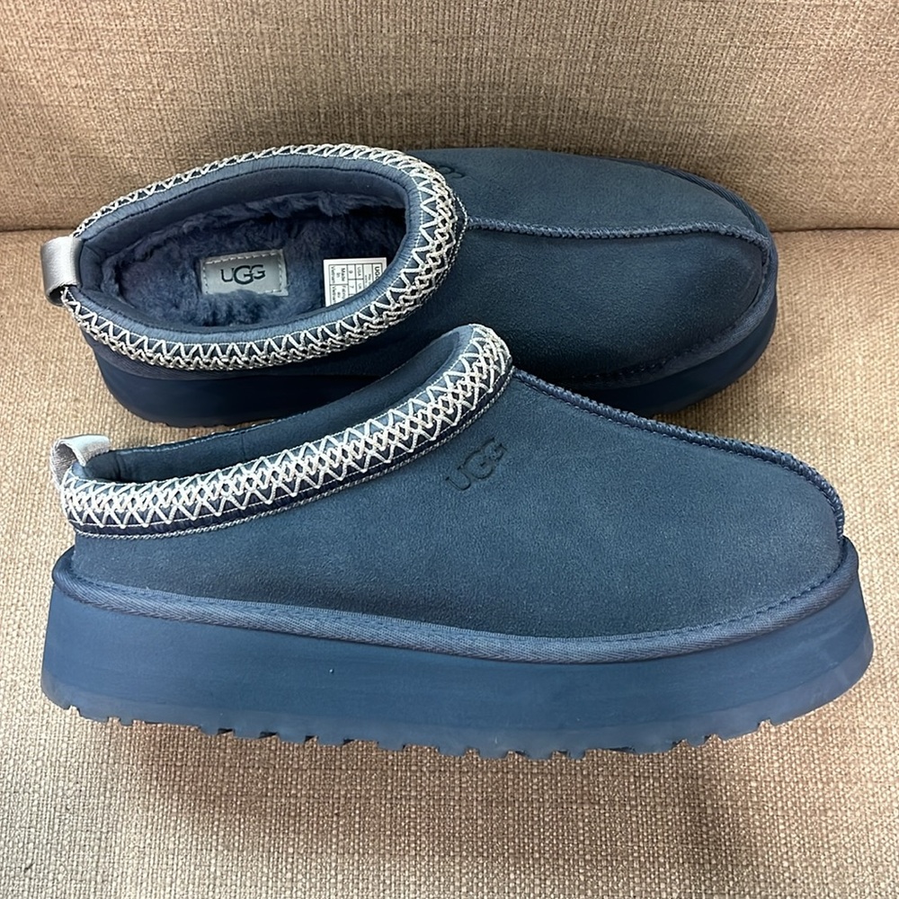 Like New! UGG TAZZ Platform Slipper Desert Blue Size 9 - Picture 3 of 8